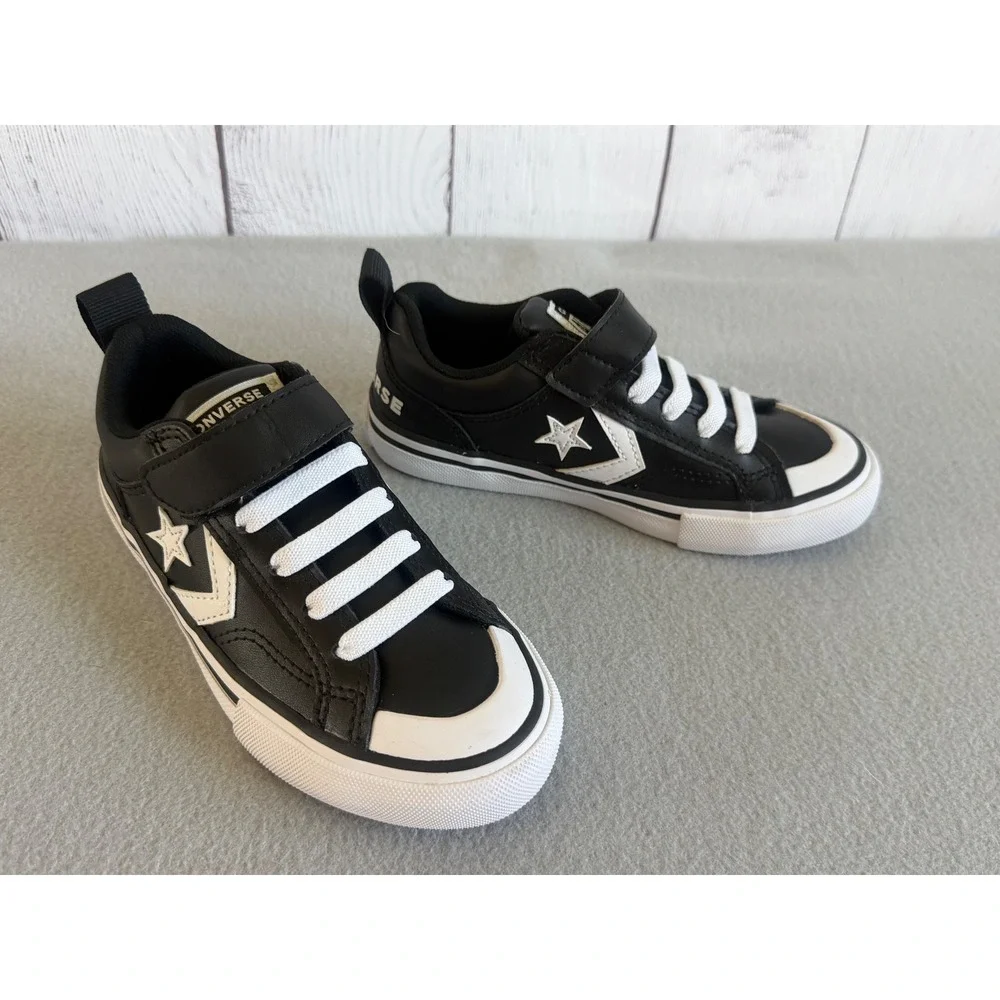 Converse Star Player 76 Kids Sneakers Black White Leather A08477C Size 11 Youth
